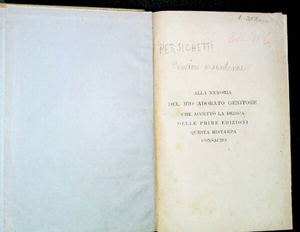 Dizionario Di Pensieri E Sentenze - Niccolò Persichetti - Ed. Fratelli Rechiedei Milano 1887 - immagine 4