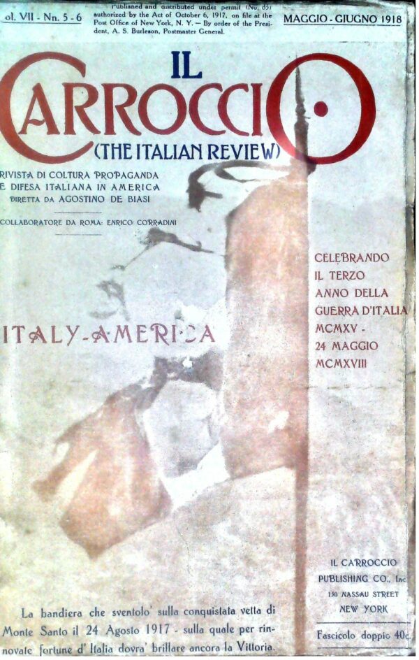 Il Carroccio (The Italian Review) (Anno VII-N.5-6) - Autori Vari - Ed. Il Carroccio Publishing Co. New York 1918