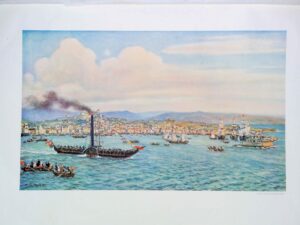 Stampa Trieste Piroscafo Il Carolina - Ugo Flumiani - Ed. Istituto Geografico DeAgostini Novara