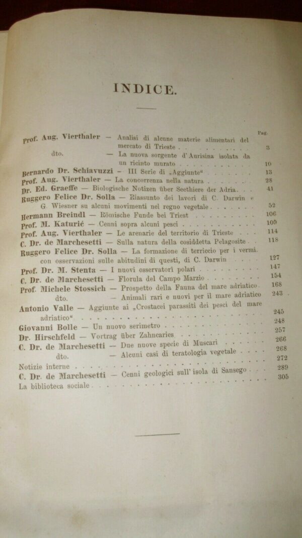 Bollettino Della Società Adriatica Di Scienze Naturali (Volume Settimo) - Augusto Vierthaler - Ed. Tipografia Lloyd Austro-Ungarico Trieste 1882 - immagine 3