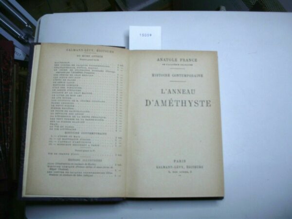 L'Anneau D'Amétyhste - Anatole France - Ed. Calmann Paris 1930 - immagine 2