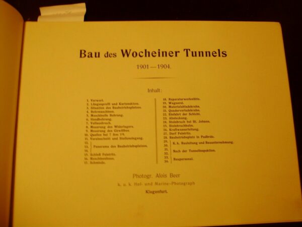 Bau Des Wocheiner-Tunnels 1901-1904 - Alois Beer - Ed. Um Klagenfurt 1905 - immagine 3