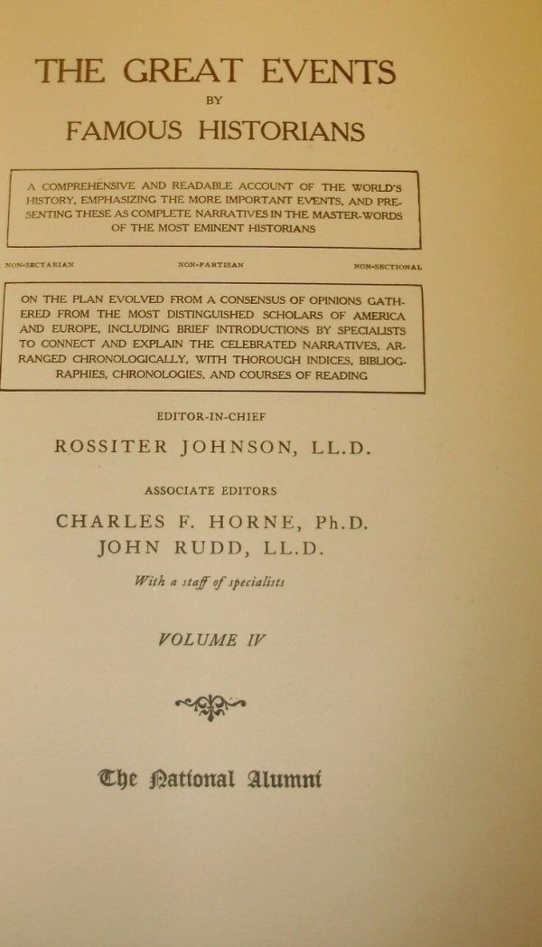 The Great Events by Famous Historians - Rossiter Johnson - Ed. The National Alumni 1905