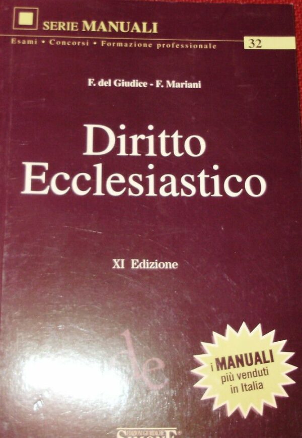 Diritto Ecclesiastico - Federico Del Giudice / Federico Mariani - Ed. Giuridiche Simone 2010